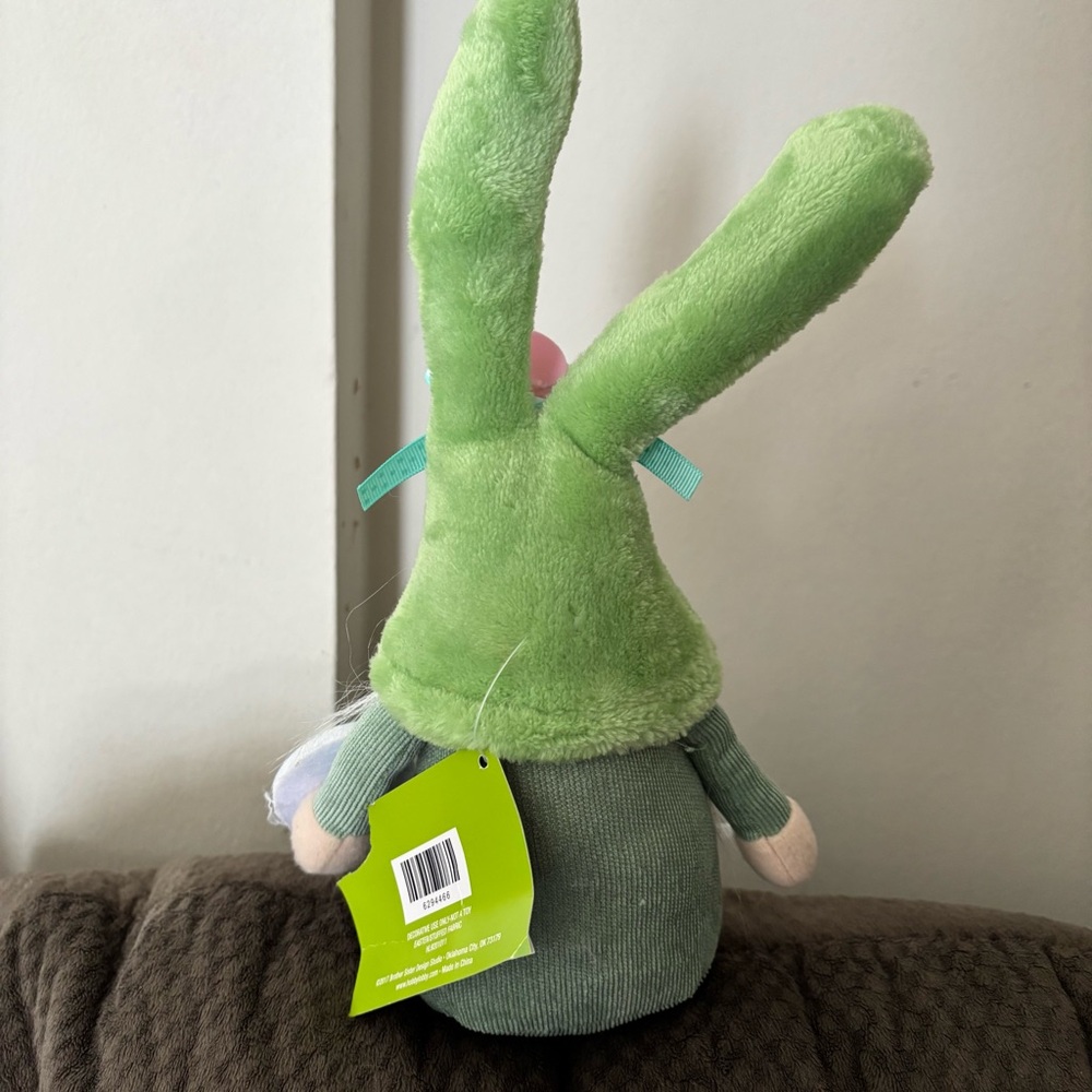 Green Bunny Fabric Table Top Gnome - Picture 6 of 8